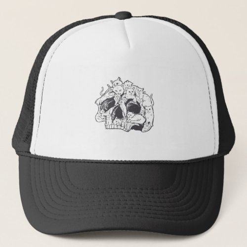 Kitty Cat With Gun_Birthday and Halloween Cat Cost Trucker Hat