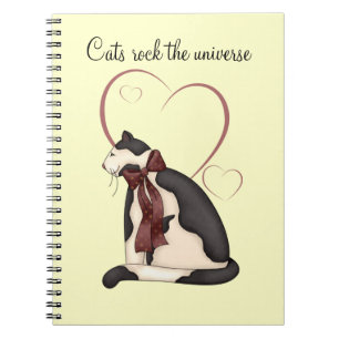 Kitty Cat with Hearts Picture Notebook