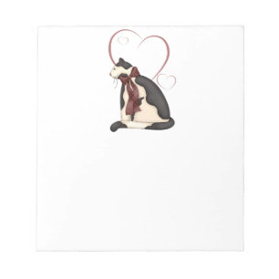 Kitty Cat with Hearts Picture Notepad