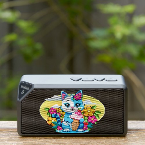 Kitty Cat with ice cream Summer Kawaii Character  Bluetooth Speaker
