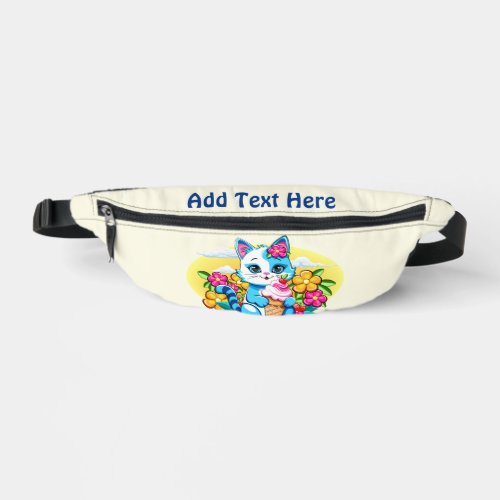 Kitty Cat with ice cream Summer Kawaii Character  Fanny Pack