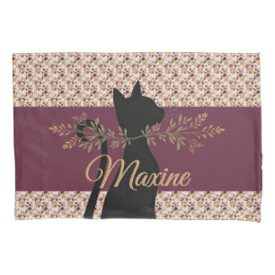 Kitty cat with name typography pillow case
