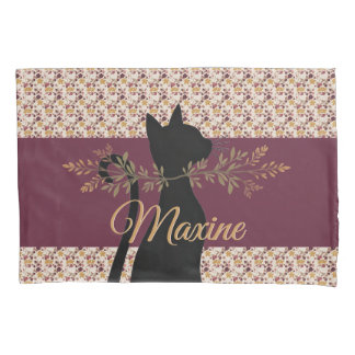 Kitty cat with name typography pillow case