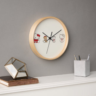 Kitty Cat Wooden O’clock  Clock