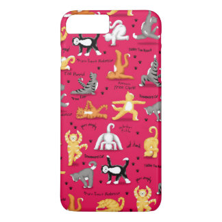 Kitty Cat Yoga Poses Colorful Red Yellow Whimsy iPhone 8 Plus/7 Plus Case