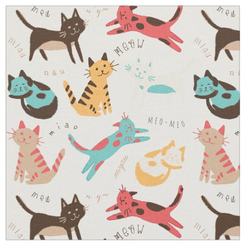 Kitty Cats Around the World Fabric