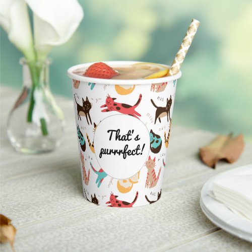 Kitty cats around the world paper cups