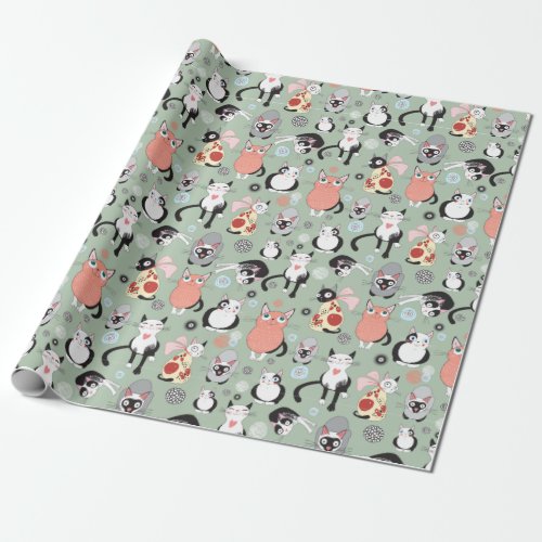 Kitty Cats Cat Lovers  Wrapping Paper