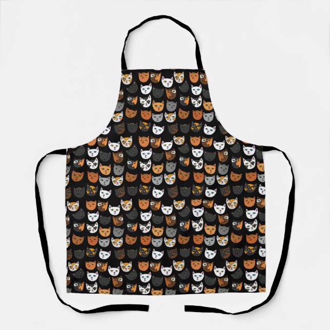 Kitty Cats everywhere pattern Apron (Front)