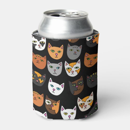 Kitty Cats everywhere pattern Can Cooler