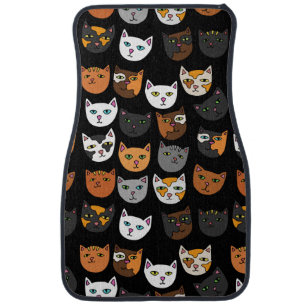 Kitty Cats everywhere pattern Car Mat