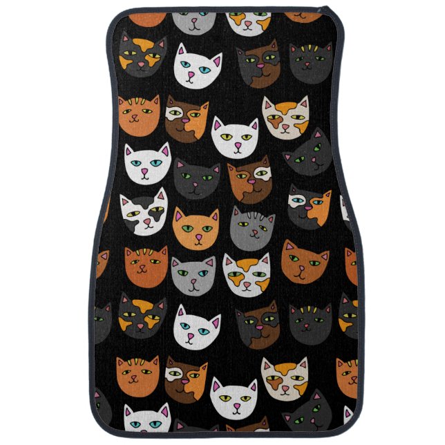 Kitty Cats everywhere pattern Car Mat (Front)