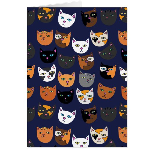 Kitty Cats everywhere pattern Cards (Front)