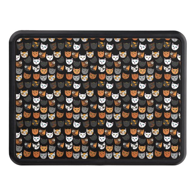 Kitty Cats everywhere pattern Hitch Cover (Front)