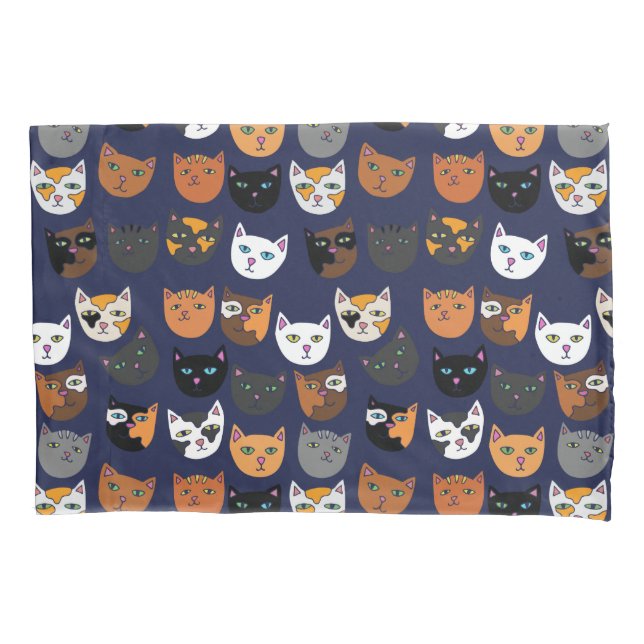 Kitty Cats everywhere pattern Pillowcase (Front)