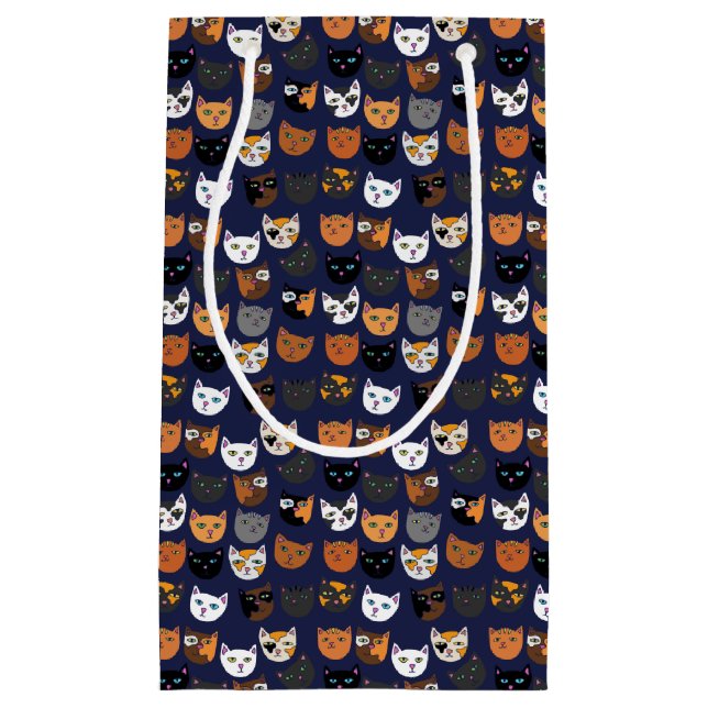 Kitty Cats everywhere pattern Small Gift Bag (Front)