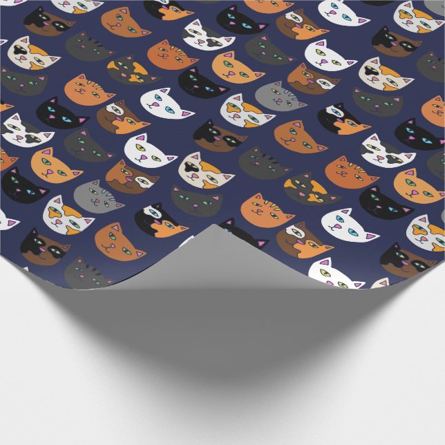 Kitty Cats everywhere pattern Wrapping Paper (Corner)