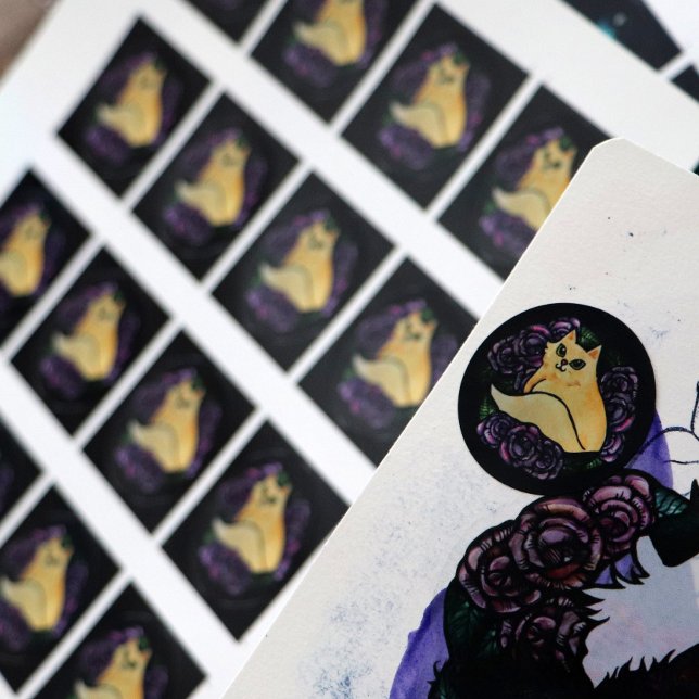  Kitty Cats Garden                                 Classic Round Sticker (Creator Uploaded)