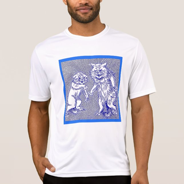 Kitty Cats in Blue by Louis Wain T-Shirt (Front)