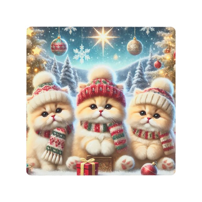 Kitty Cats in Christmas Decor and Snow  (Front)