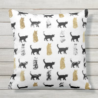 Kitty Cats in Gold and Black and White Marble