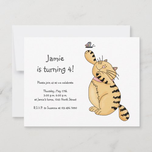 Kitty Cats · Kitty &amp; Butterfly Invitations