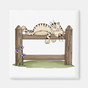 Kitty Cats · Kitty on Fence Magnet