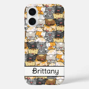 Kitty Cats Personalized iPhone 16 Case