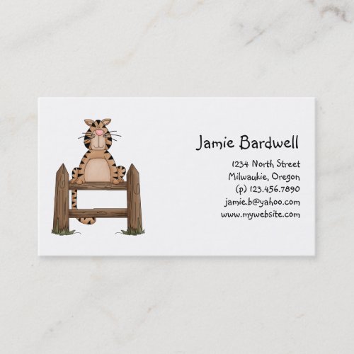 Kitty Cats · Tabby Cat on Fence Business Card Template