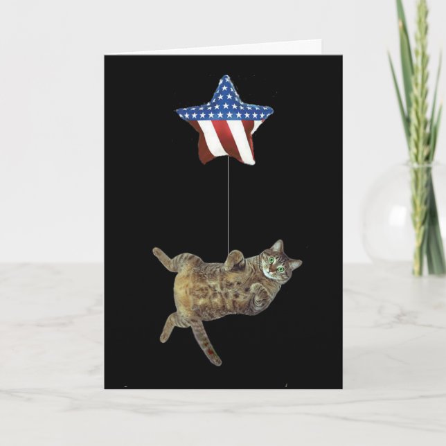 Kitty celebrates 4th of July Card (Front)