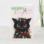 Kitty Christmas Lights Card