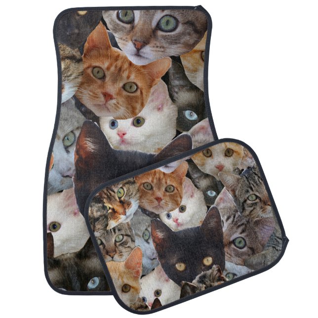 Kitty Collage Car Floor Mat (Set)