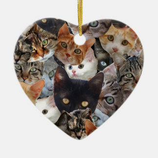 Kitty Collage Ceramic Ornament