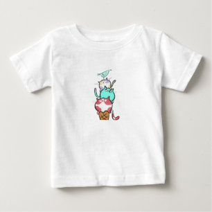 Kitty Cone Cute Cat Ice Cream Kawaii Baby T-Shirt