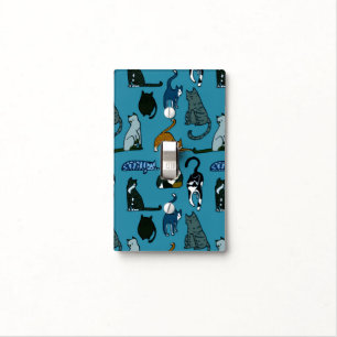 Kitty Corner Cat Pattern Light Switch Cover