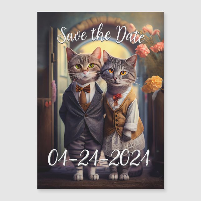 Kitty Couple - Save The Date, Customizable (Front)