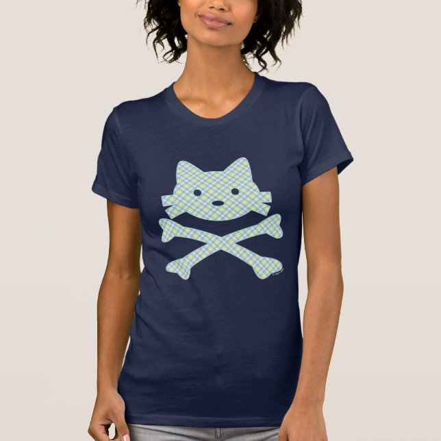 Kitty Crossbones Plaid T-Shirt (Front)