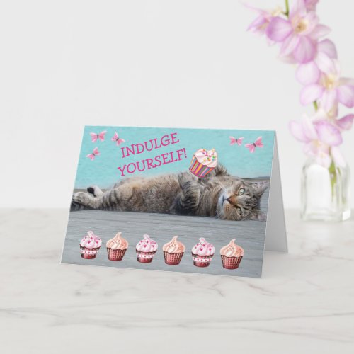Kitty Cupcake Feast Birthday Card
