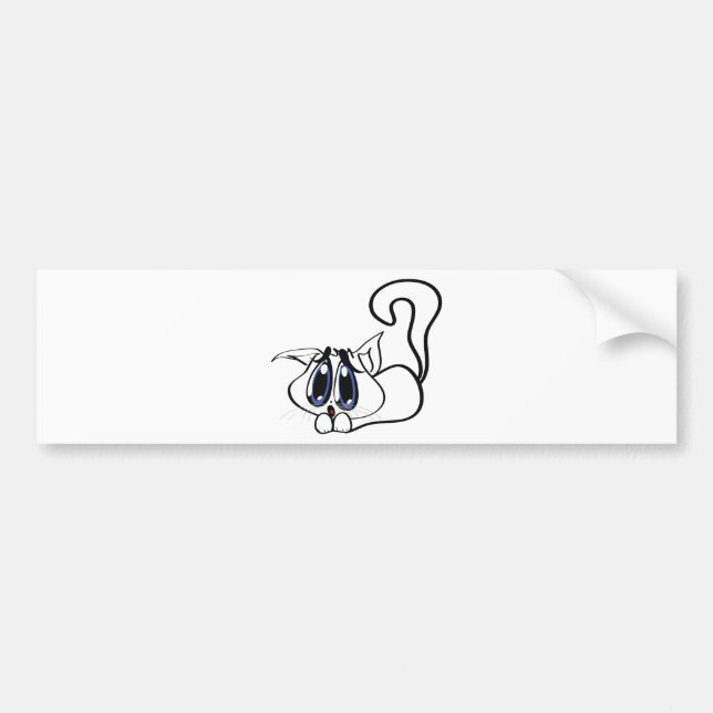 Kitty Cut Cat Bumper Sticker (Front)