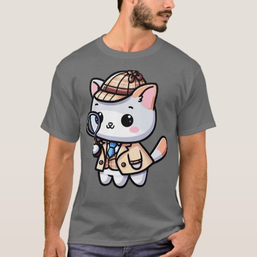 Kitty detective investigator T_Shirt