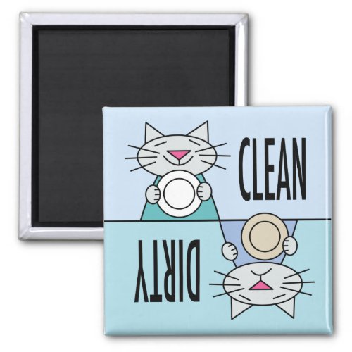 Kitty dishwasher clean dirty magnet