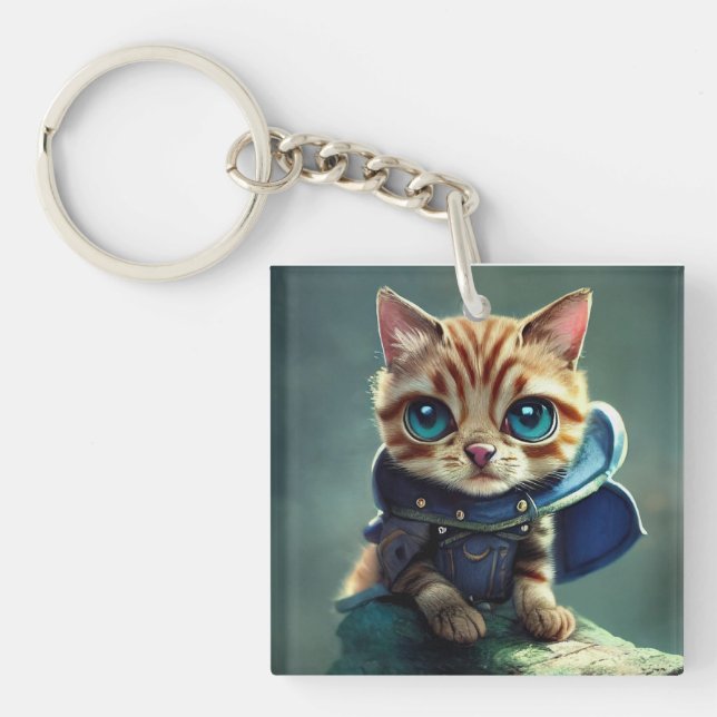 kitty drawing keychain (Front)