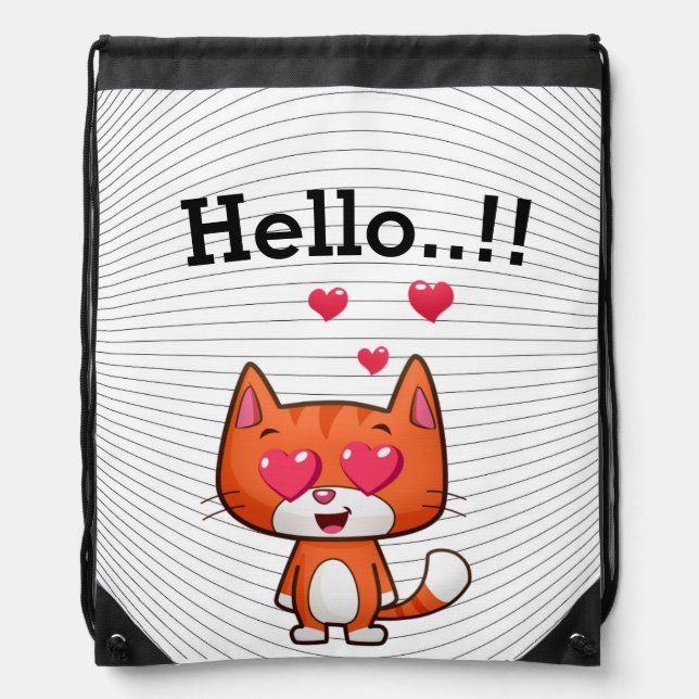 Kitty  drawstring bag (Front)