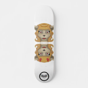 Kitty evil angel cute animals illustration skateboard