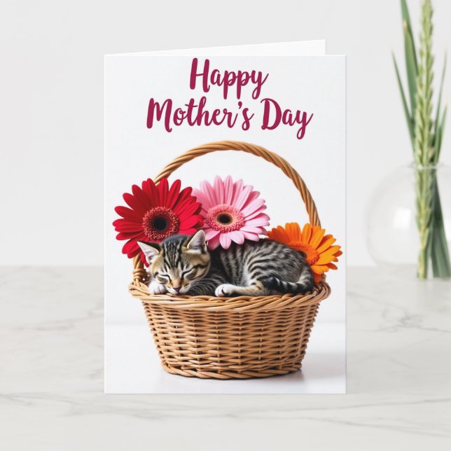 Kitty Floral Mothers Day Card (Front)