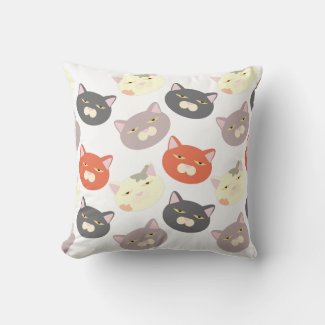 Kitty Fun Heads Cartoon Happy Pattern