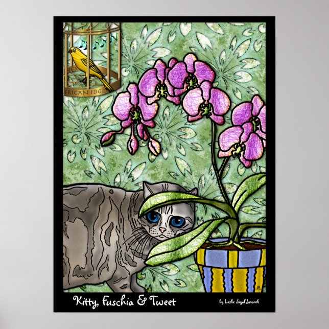 Kitty, Fuschia & Tweet Poster (Front)
