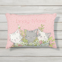 Kitty Girls room pillow personalized with name