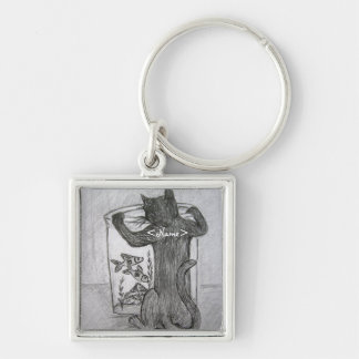 Kitty Goldfish Lover Custom Art Keychain