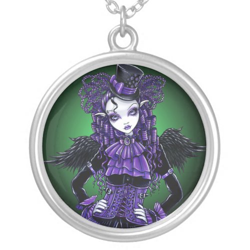 Kitty Gothic Purple Couture Angel Green Necklace